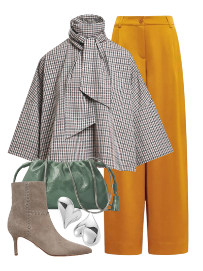 Katerina Wide Leg Pants in Caramel Drip — Shop The Look | AMY Atelier