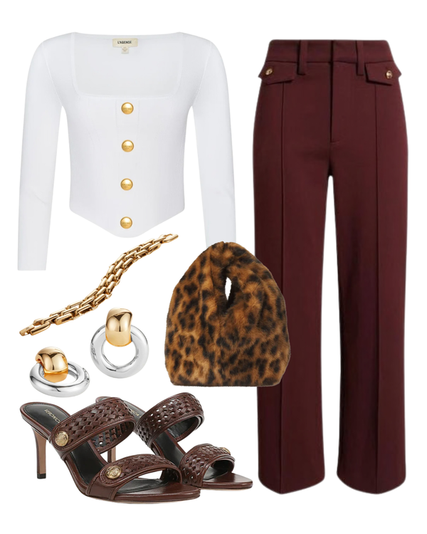 STL Sasha Knit Corset Top Ivory/gold