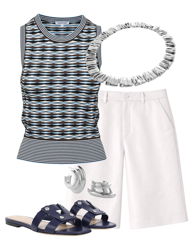 Leona Silver Hoop Earrings — Shop The Look | AMY Atelier