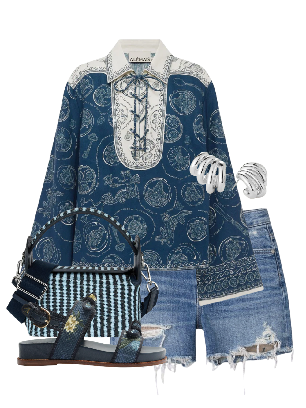 STL Lucky Lace Up Top in Blue  (2).png