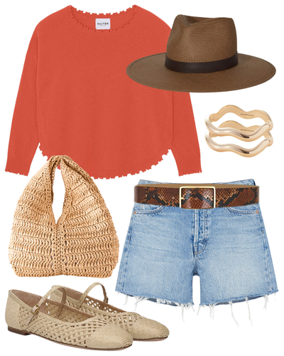 Mela Cashmere Sweater in Solid Clay — Shop The Look | AMY Atelier