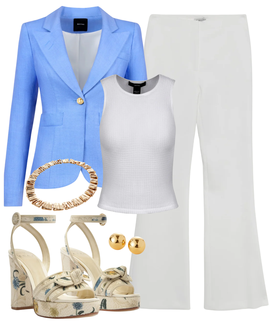 STL Periwinkle Linen Classic Duchess Blazer