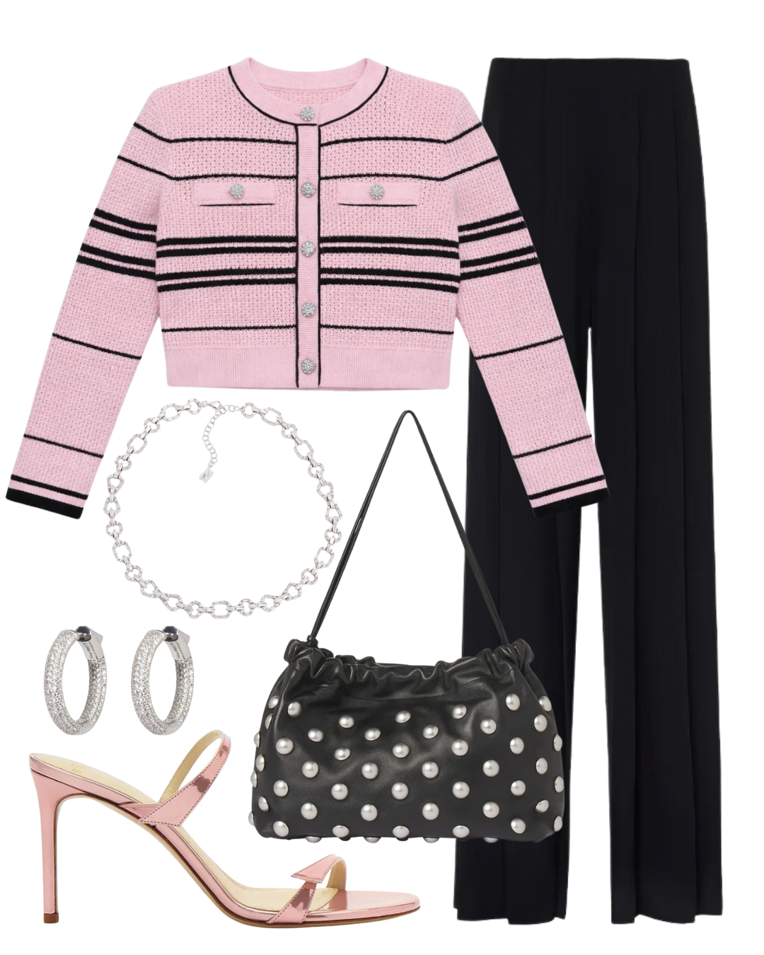 STL Pink Stripe Cardigan 