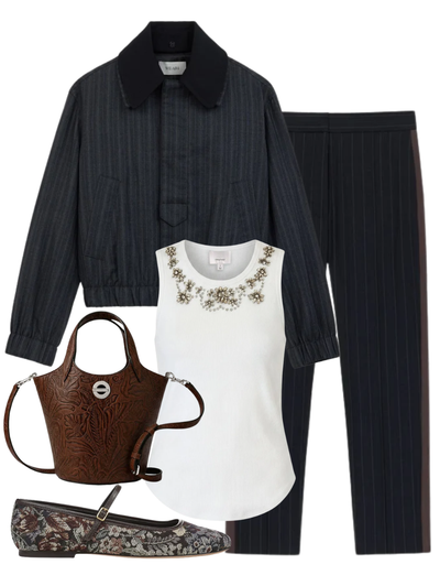 The Windsor Trouser in Charcoal Stripe — Shop The Look | AMY Atelier