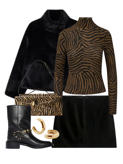 Wyeth Turtleneck in Ochre/Black — Shop The Look | AMY Atelier