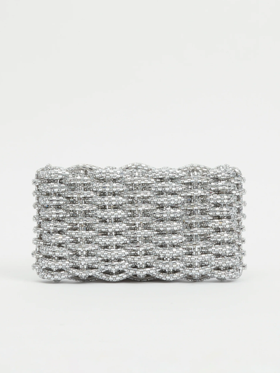 Morgan Woven Rhinestone Clutch