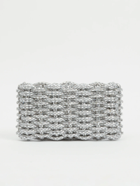 Morgan Woven Rhinestone Clutch