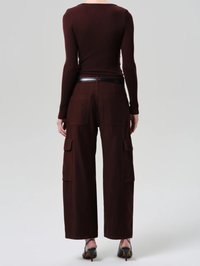 Thassos Twisted Seam Utility Pant in Mahogany