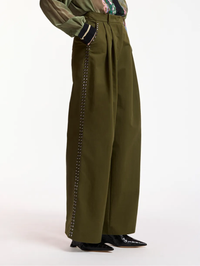 Korrupt Studded Pants in Dusty Green