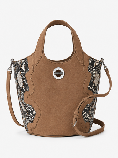 Snake Embossed Anchor Bag in Bark Multi