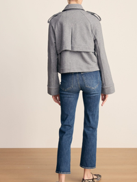 Cropped Conneley Trench Jacket in Heather Grey