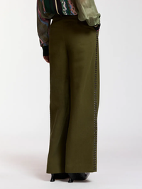 Korrupt Studded Pants in Dusty Green