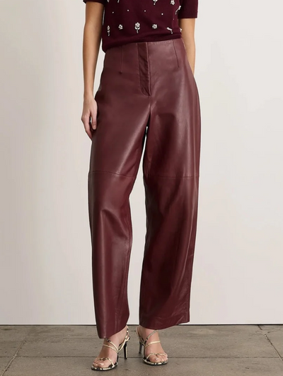 Weston Leather Pant in Mahogany