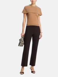 Yuki Short Sleeve Cape Top in Camel