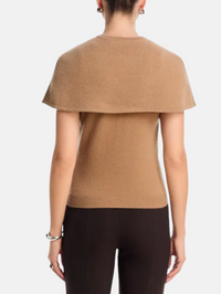 Yuki Short Sleeve Cape Top in Camel
