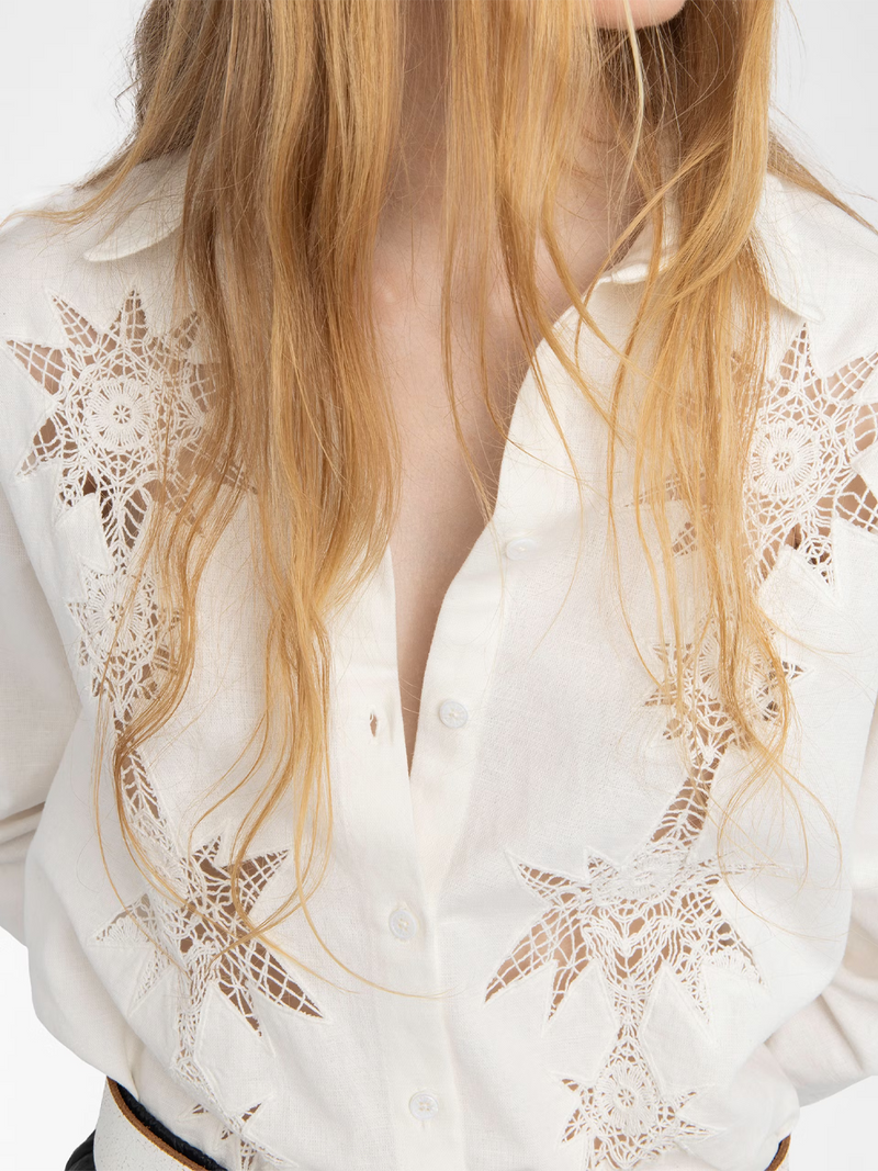 Morning Linen Broderie Shirt