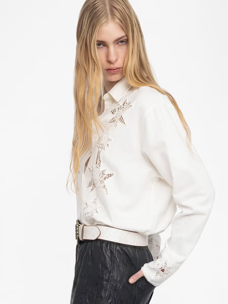 Morning Linen Broderie Shirt