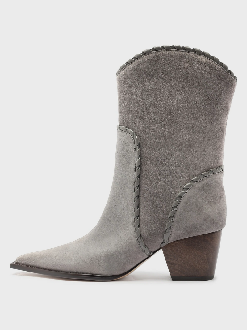 Victoria Saddle Cement Suede Booties