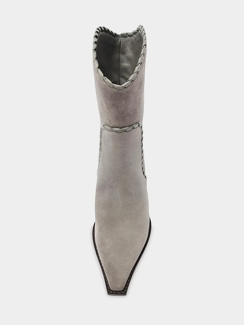 Victoria Saddle Cement Suede Booties
