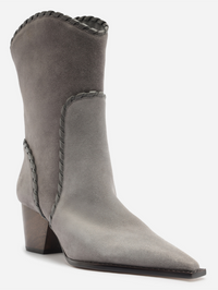 Victoria Saddle Cement Suede Booties