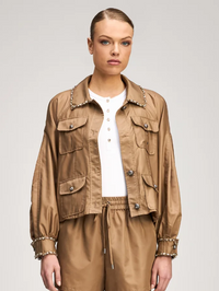 Rhinestone Chain Adami Jacket in Brown Sandstone