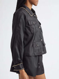 Rhinestone Chain Adami Jacket in Black