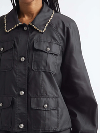 Rhinestone Chain Adami Jacket in Black