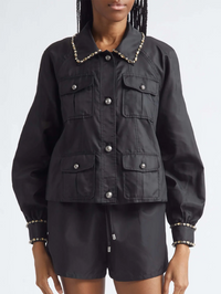 Rhinestone Chain Adami Jacket in Black