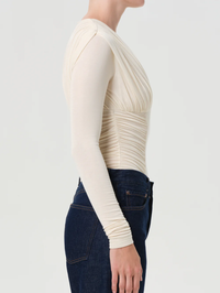 Abbi Bodysuit in Oat Milk by AGOLDE - View 4