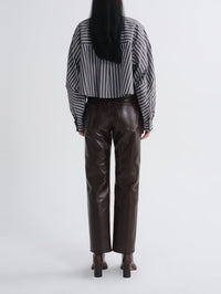AGOLDE Agnes Shirt in Meyer Stripe Bracken Blue – Image 2