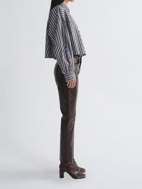 AGOLDE Agnes Shirt in Meyer Stripe Bracken Blue – Image 3