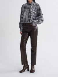 AGOLDE Agnes Shirt in Meyer Stripe Bracken Blue – Image 4