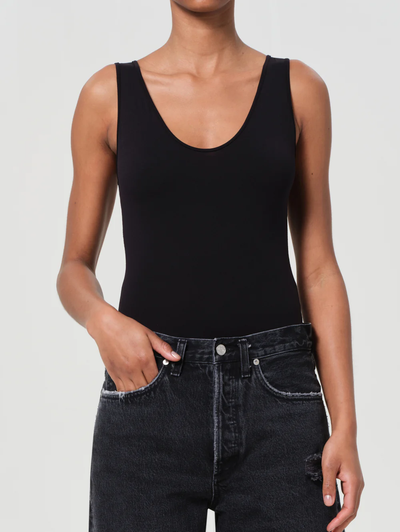 Tora Tank Bodysuit in Black