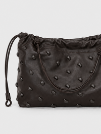Side view of the Arlo Bag in Ganache by A.L.C. with allover stud embellishments