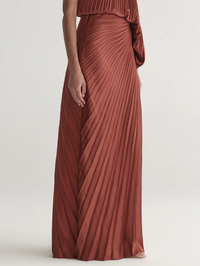Bianca Satin Pleated Maxi Skirt by A.L.C. - View 3