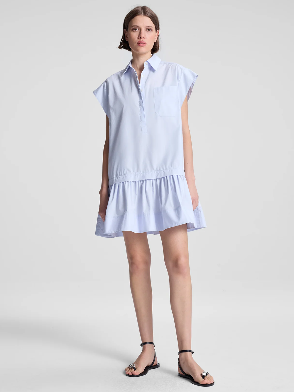 Brock Drop-Waist Shirtdress