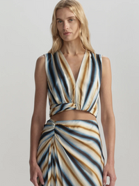 A.L.C. Brooklyn Striped Top in TAHOE BLUE/MILK CHOCOLATE – Image 1