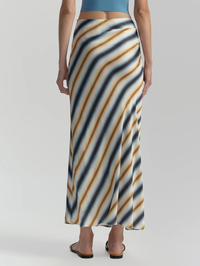A.L.C. Jean Striped Midi Skirt in TAHOE BLUE/MILK CHOCOLATE – Image 3
