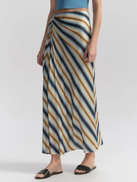 A.L.C. Jean Striped Midi Skirt in TAHOE BLUE/MILK CHOCOLATE – Image 6