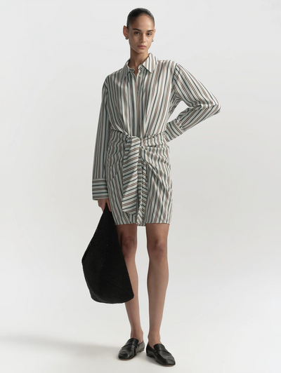 Mia Striped Mini Shirtdress