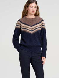 A.L.C. Sarah Sweater in Dark Taupe Combo – Image 1