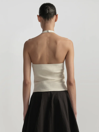 A.L.C. Sylvie Linen Halter Top in BUTTERCREAM – Image 2