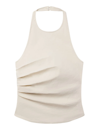 A.L.C. Sylvie Linen Halter Top in BUTTERCREAM – Image 6