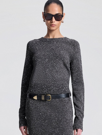 Zoe Boucle Tweed Sweater by A.L.C.-CHARCOAL/DARK BROWN-AMY Atelier