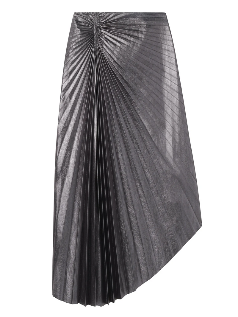 Tracy Metallic Vegan Leather Skirt