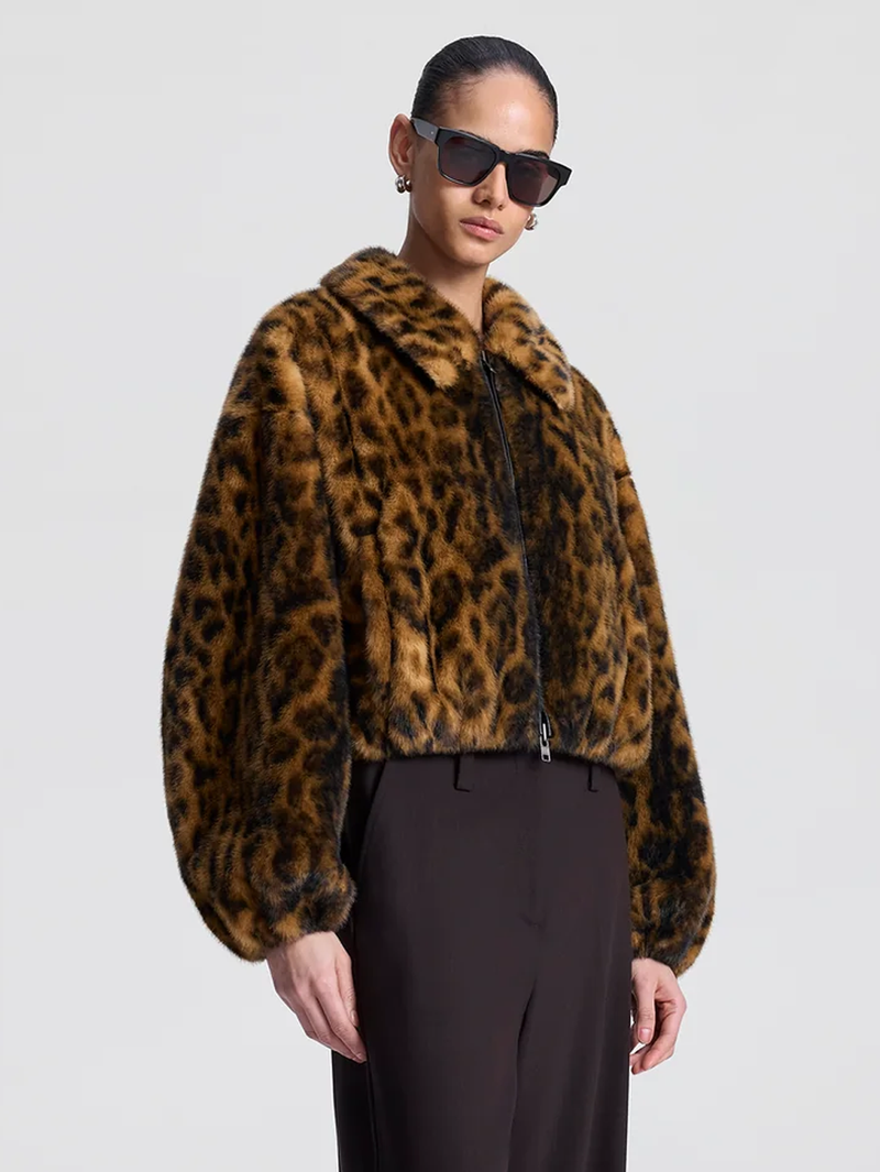Esme Leopard Faux Fur Jacket