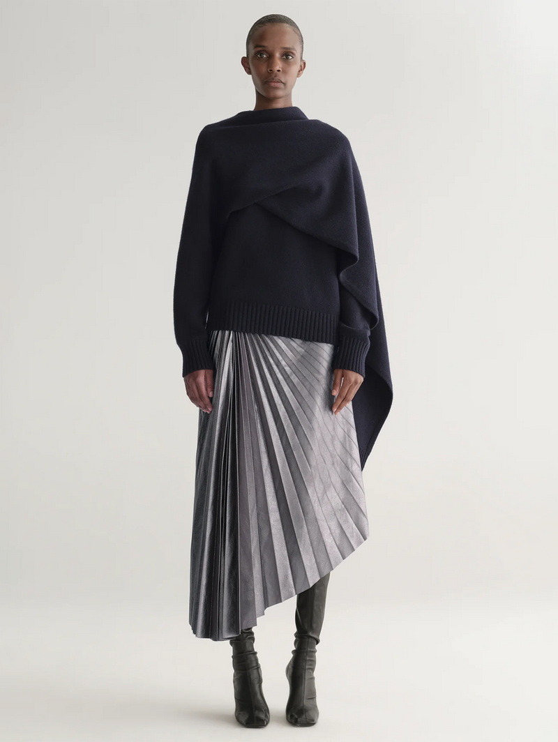 Tracy Metallic Vegan Leather Skirt