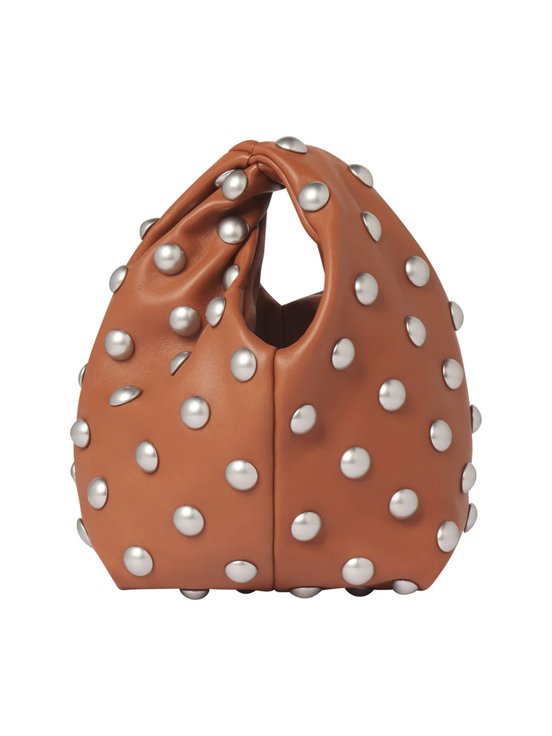 Simone Studded Leather Bag in Cognac