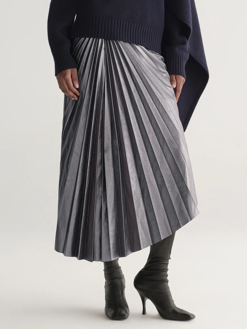 Tracy Metallic Vegan Leather Skirt