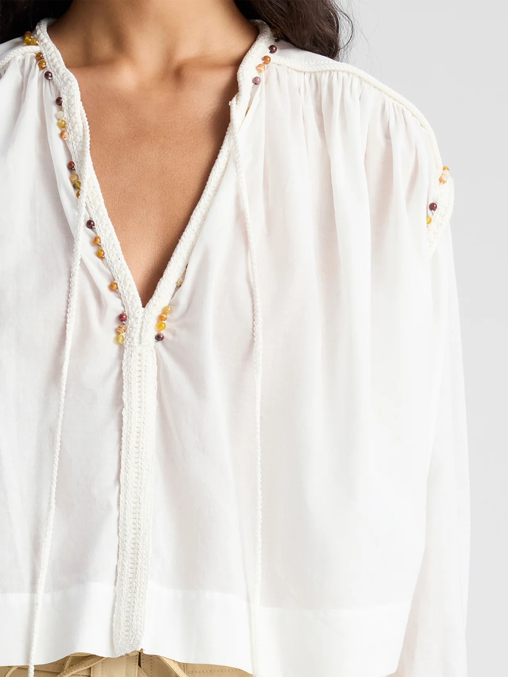 Jodie Beaded Long Sleeve Top